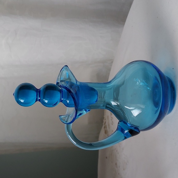 Vintage glass cruet decanter cobalt blue 💙 perfume bottle - Picture 4 of 16